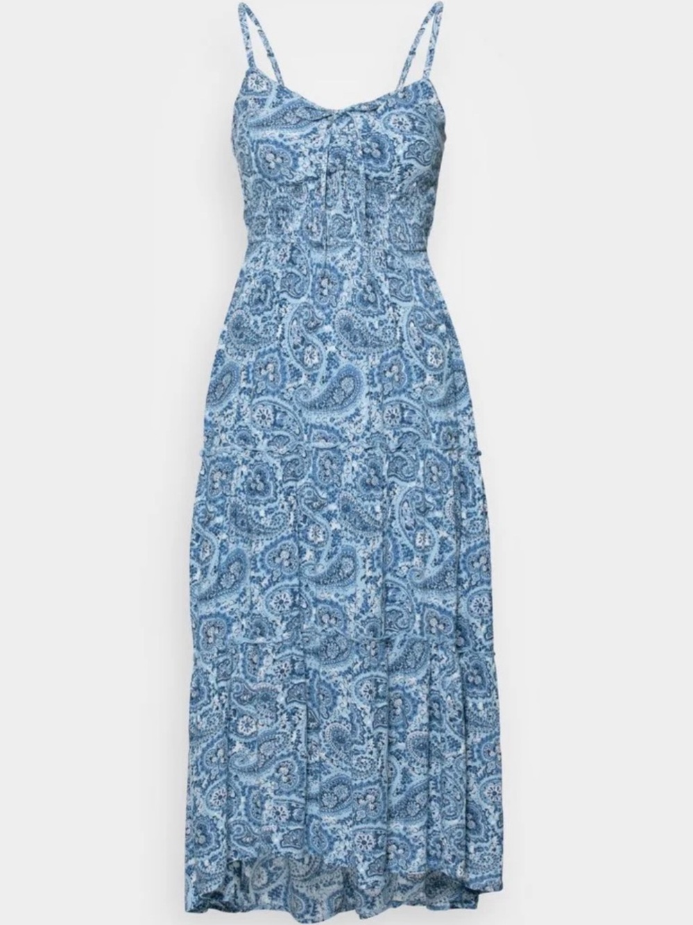 Hollister blue  Paisley Spaghetti-Strap Maxi Dress